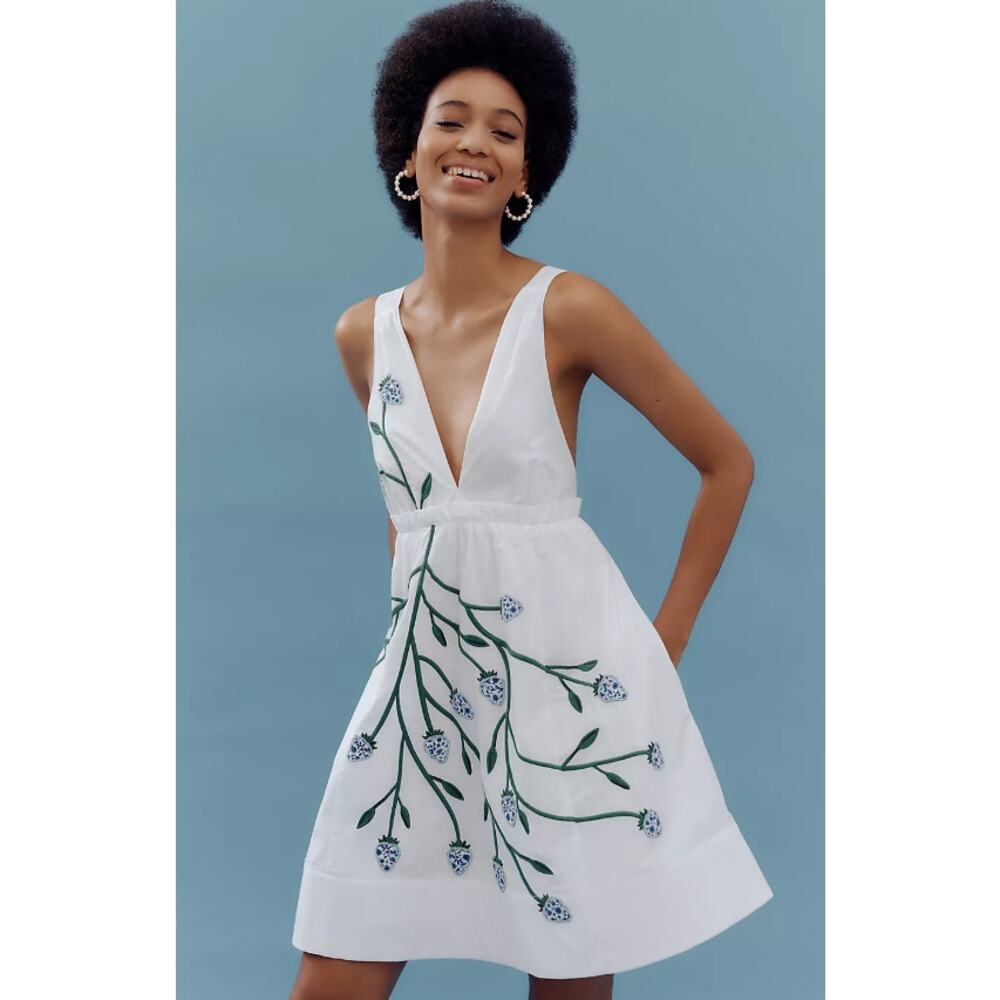 NWT Anthropologie Maeve Cotton V-Neck Babydoll Mini Dress - XL